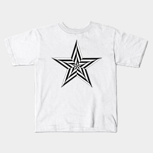 Stars black and white - concentric stars doodle design Kids T-Shirt